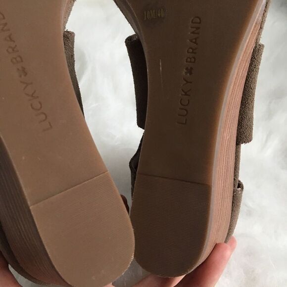 Lucky Brand Tammanee Suede Wedge Sandals Size 10 - Picture 10 of 13